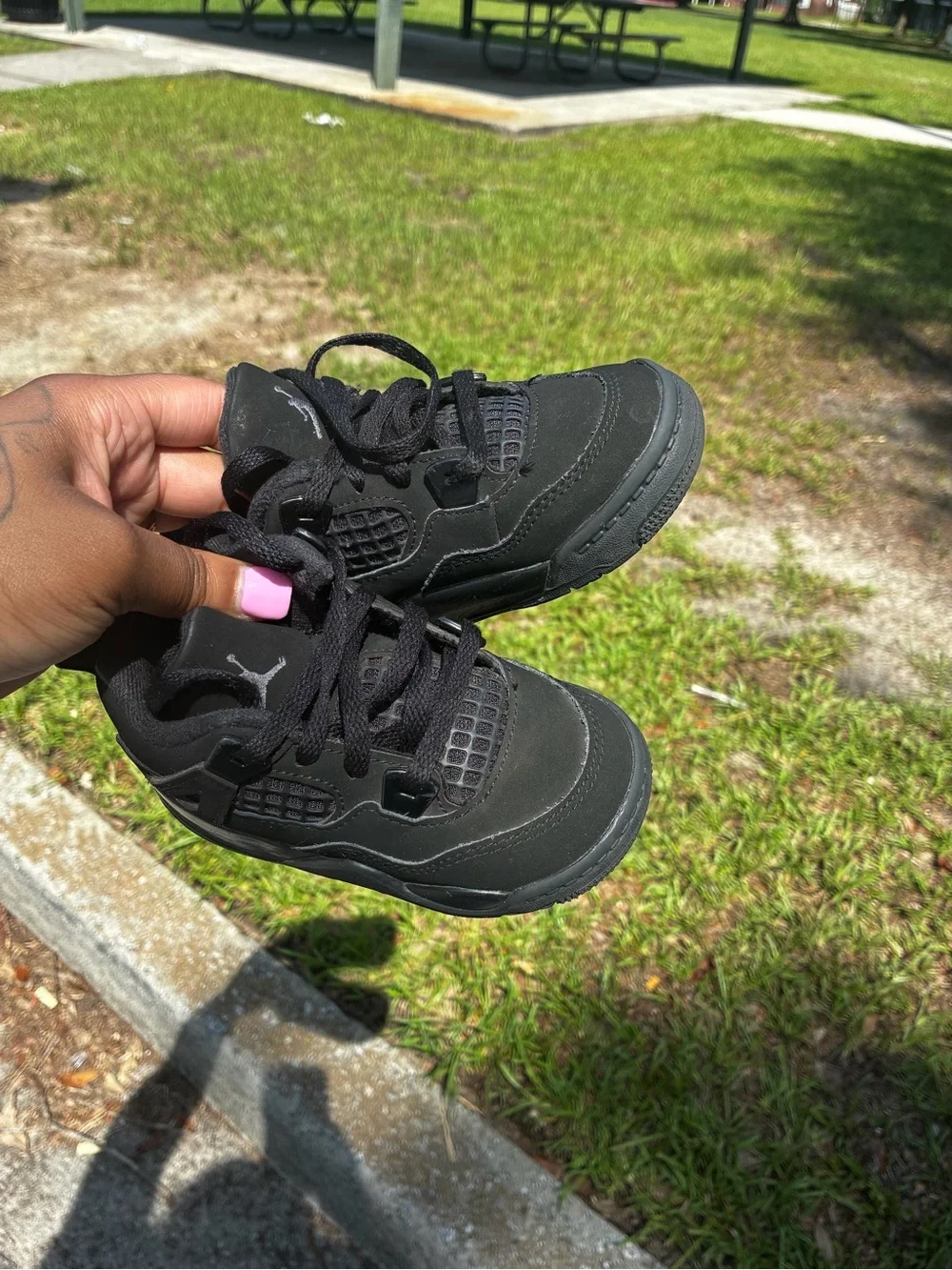 Kids Jordan 4 Black Cat Sneakers